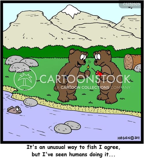 Salmon Fishing Cartoons and Comics funny pictures from CartoonStock