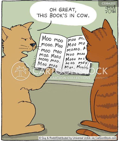 'Oh great, this book's in cow.'