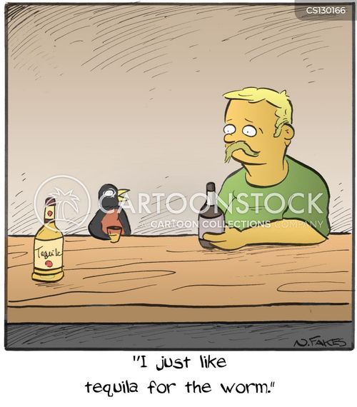 Tequila Worm Cartoons and Comics funny pictures from CartoonStock