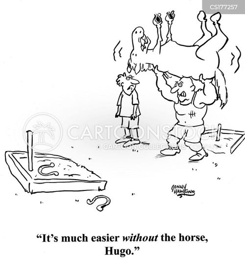 Pitching Horseshoes Cartoons and Comics funny pictures from CartoonStock