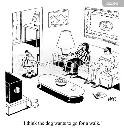 Dog Walks Cartoons and Comics - funny pictures from CartoonStock