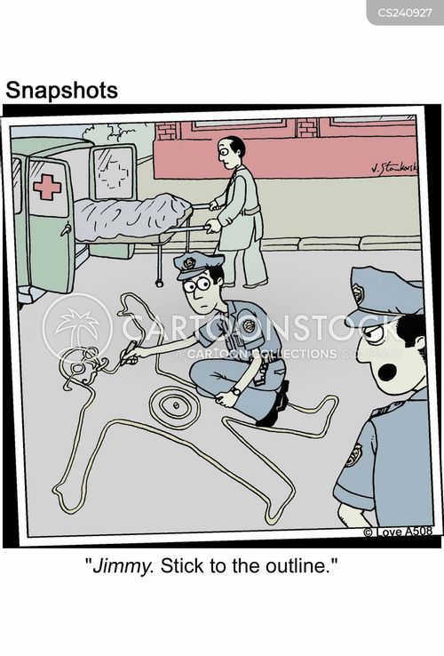 Chalk Outline Cartoons and Comics funny pictures from CartoonStock