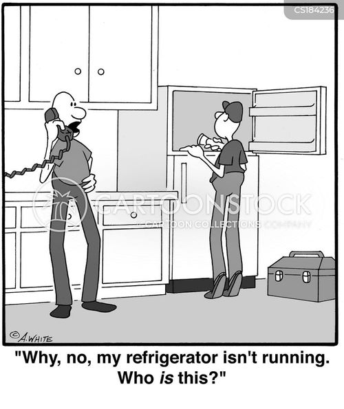 Cartoons und Karikaturen mit Kühlschränke