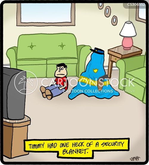 Security Blankets Cartoons and Comics funny pictures from CartoonStock