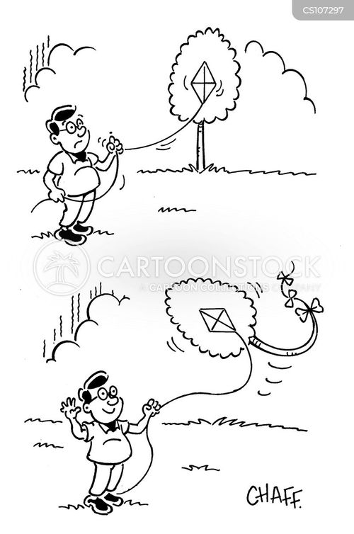 a sad kite cartoon