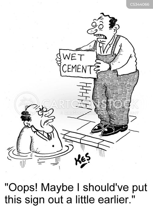 Wet Cement Cartoons And Comics Funny Pictures From Cartoonstock