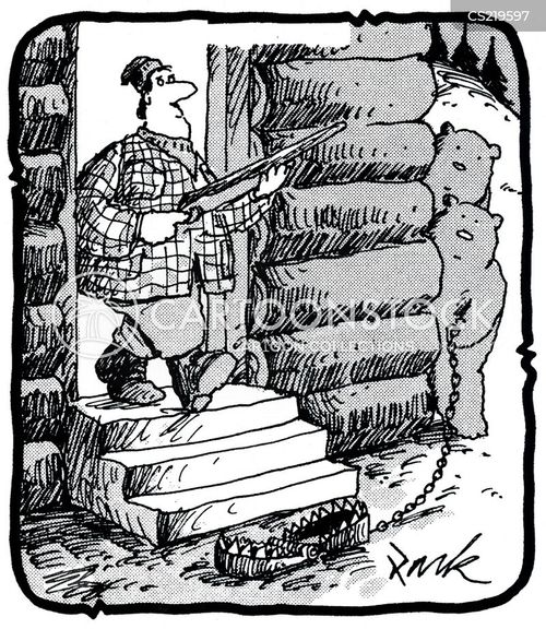 Hunting Trap Cartoons and Comics funny pictures from CartoonStock