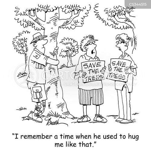 Tree Huggers Cartoons and Comics funny pictures from CartoonStock