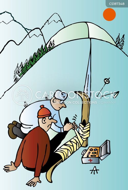 Cartoons und Karikaturen mit Knochenbruch