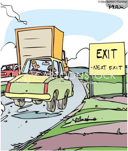 Exit Sign Cartoons and Comics funny pictures from CartoonStock