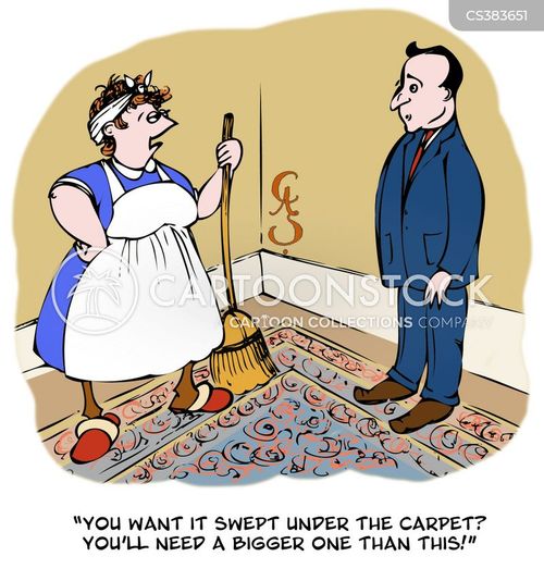 Sweeping Things Under The Rug Cartoons and Comics funny pictures from CartoonStock