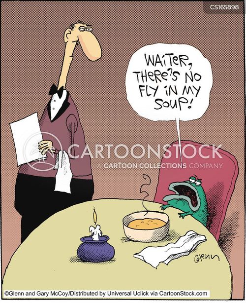 'Waiter, there's no fly in my soup.'