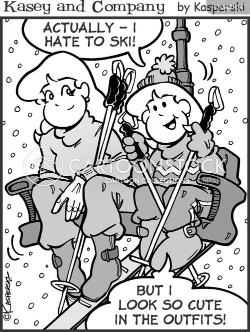 Skiing Outfits Cartoons and Comics funny pictures from CartoonStock