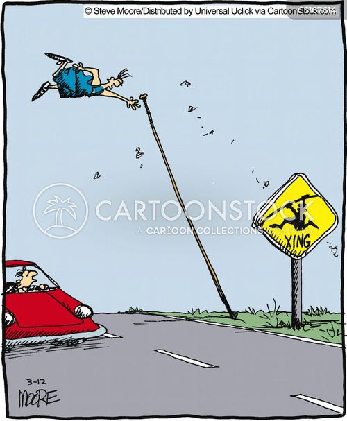 Pole Vaulters Cartoons and Comics funny pictures from CartoonStock