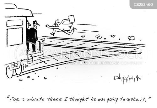 Cartoons und Karikaturen mit Eisenbahn