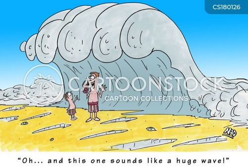 Tsunami wave cartoon