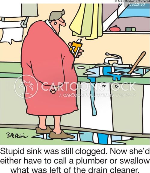Clogged Sink Cartoons and Comics funny pictures from CartoonStock
